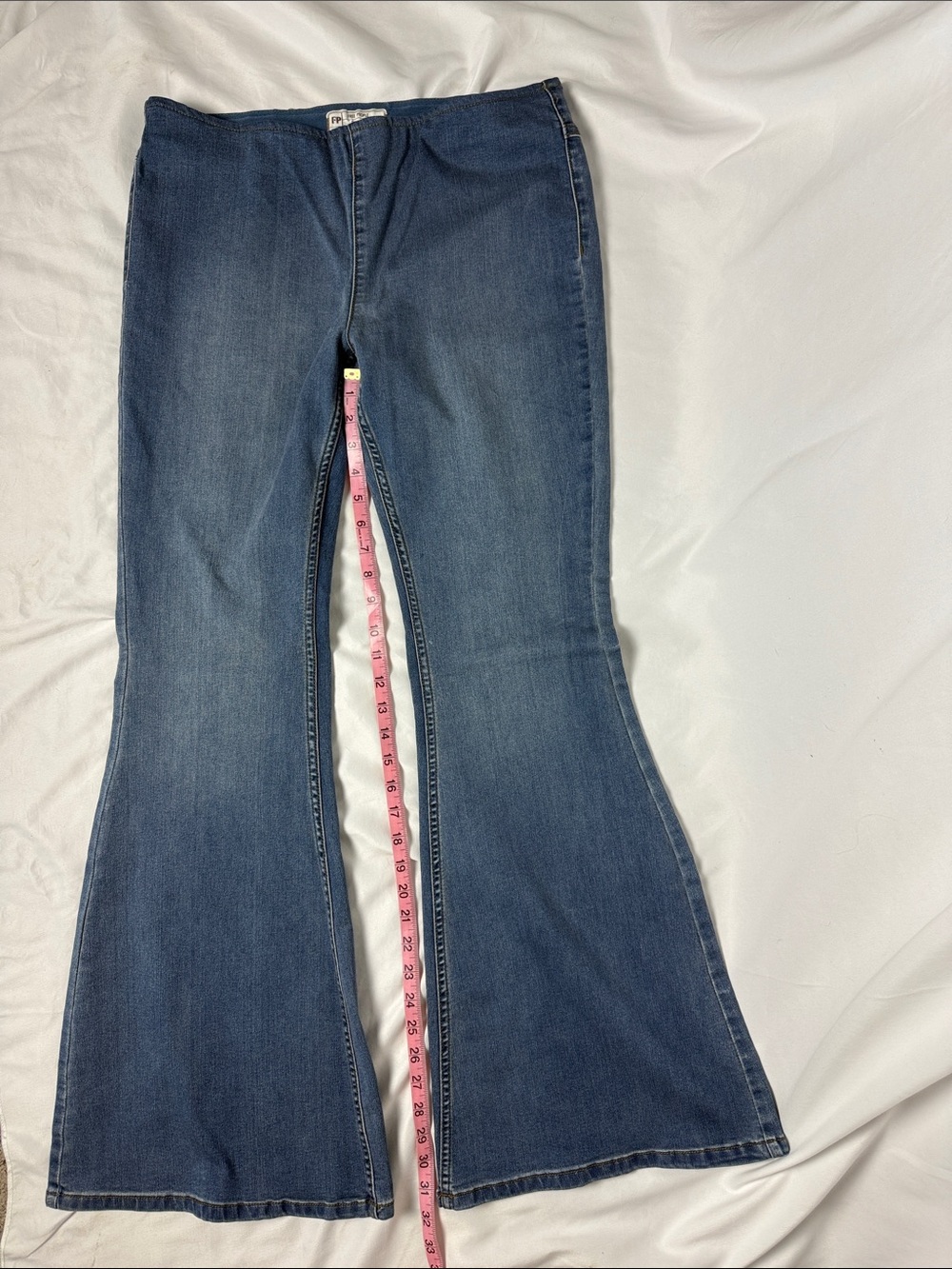 Free People Dark Blue Flare Jeans Wide Leg